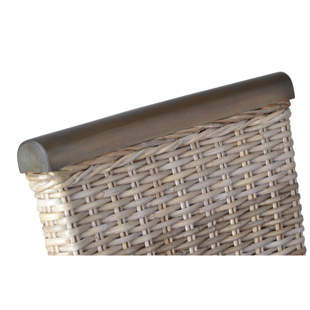 Armlehnstuhl Rattan Landhaus Mango Grau