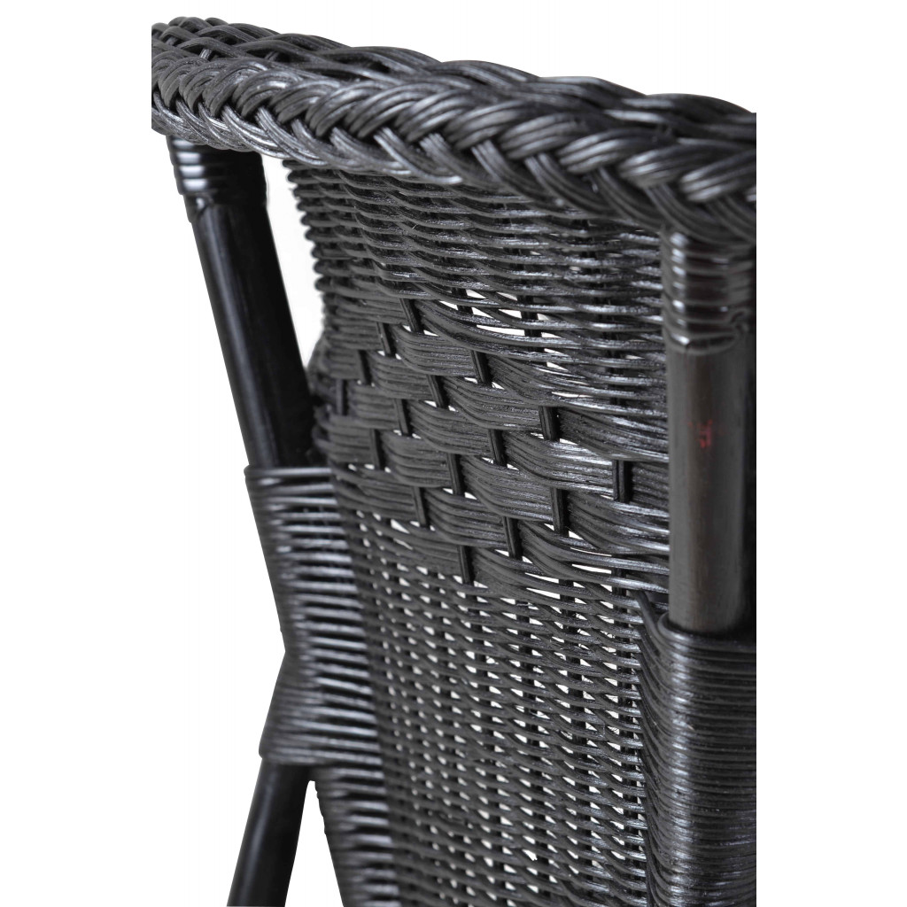 Armlehnstuhl Rattan Landhaus Schwarz