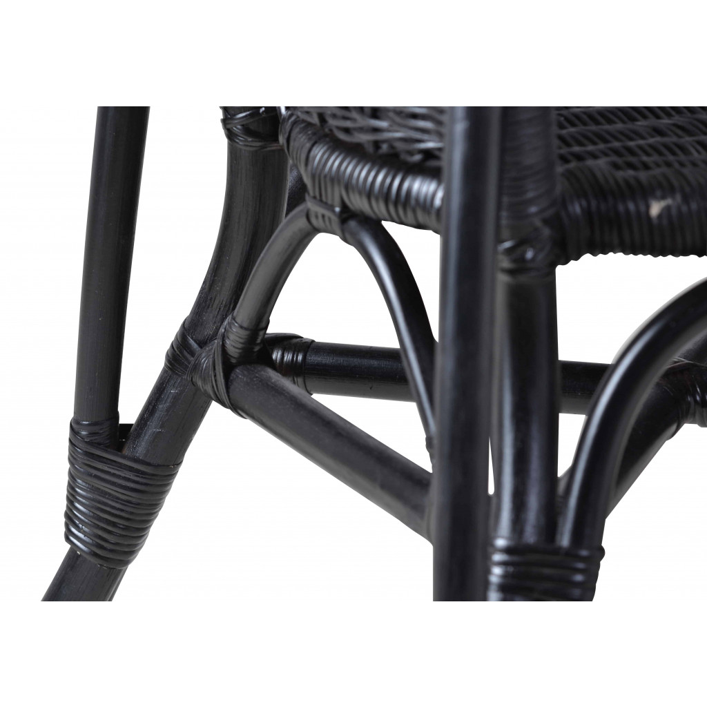 Armlehnstuhl Rattan Landhaus Schwarz
