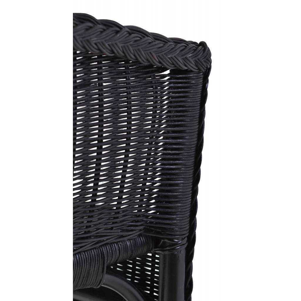 Armlehnstuhl Rattan Landhaus Schwarz