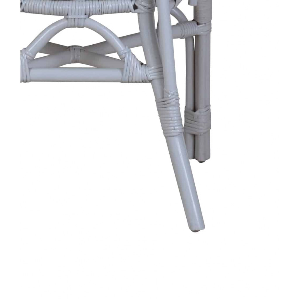 Armlehnstuhl Rattan Landhaus Weiß