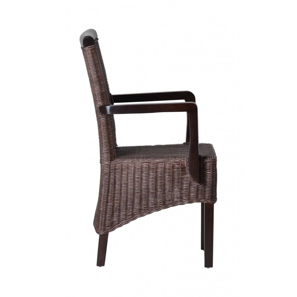 Armlehnstuhl Rattan Modern Mango Braun