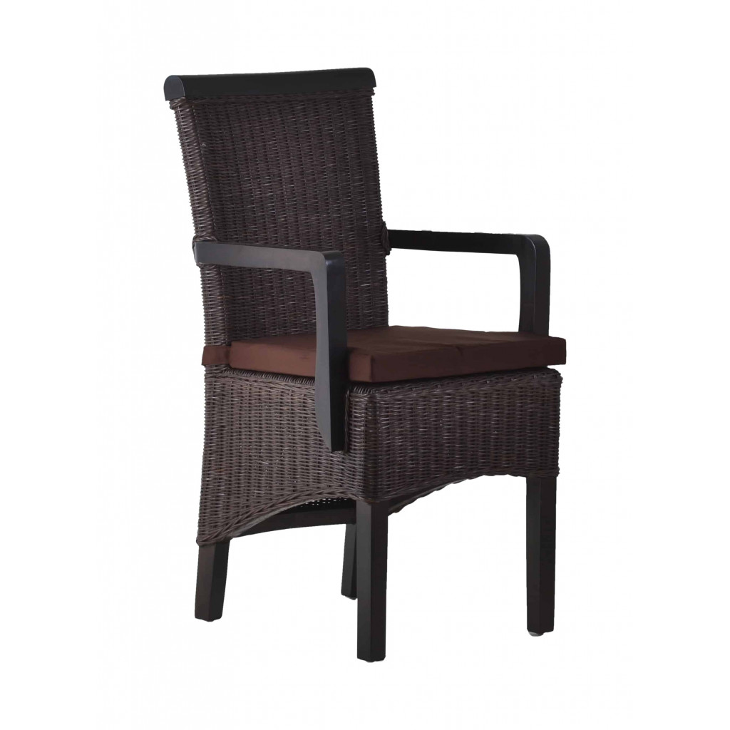 Armlehnstuhl Rattan Modern Mango Braun