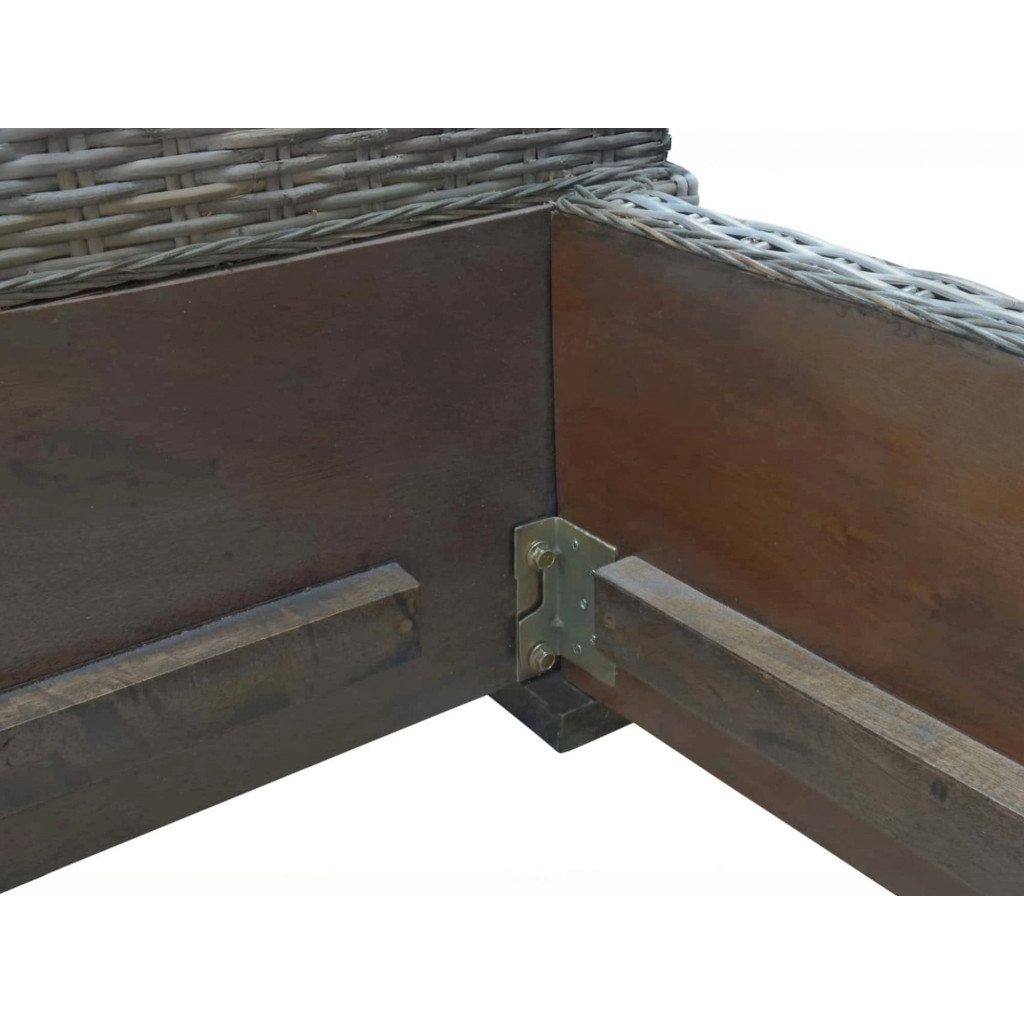 Bett  Modern Massivholz Rattan Mahagoni Kubu-grau