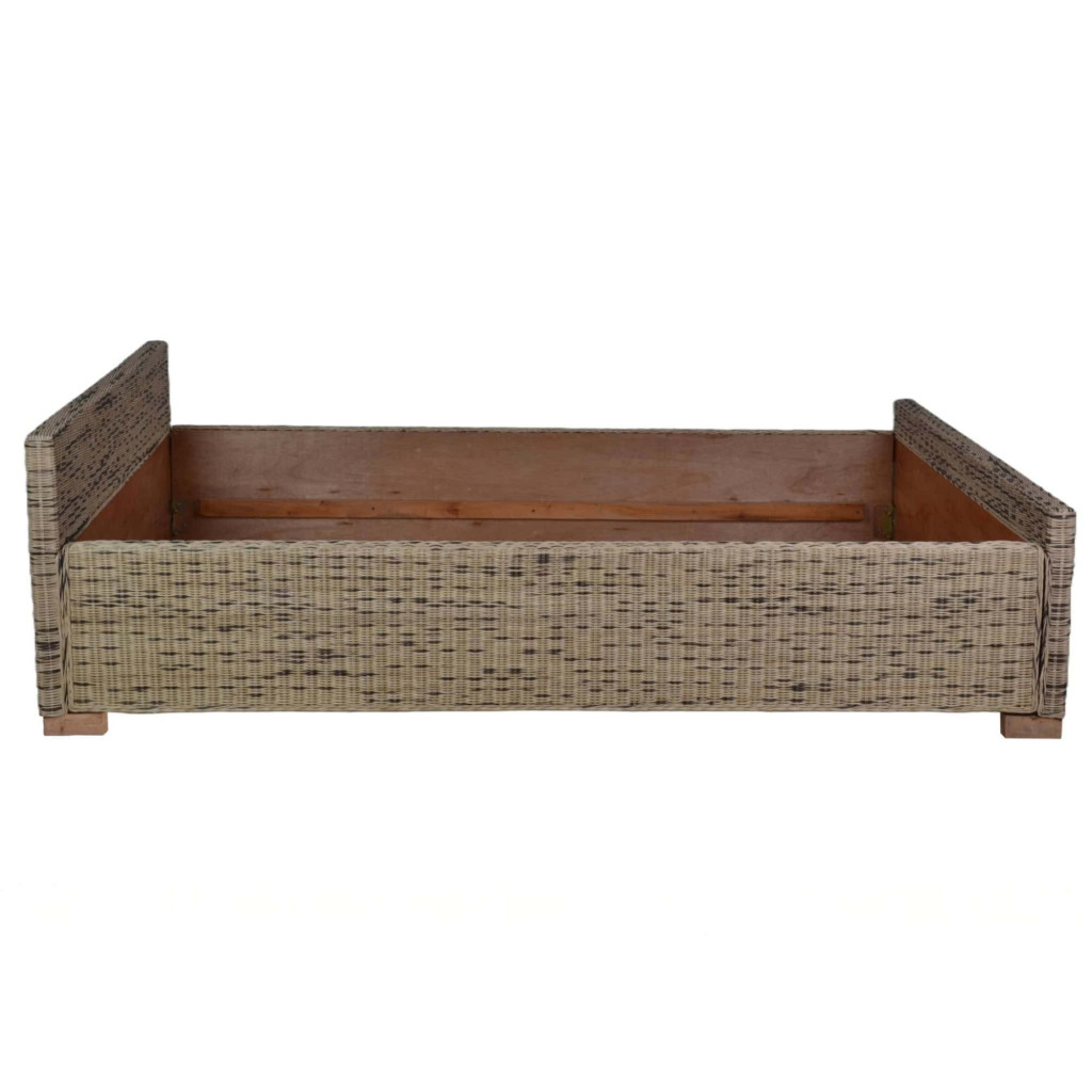 Bett Rattan Landhaus Massivholz Rattan Mahagoni Honig