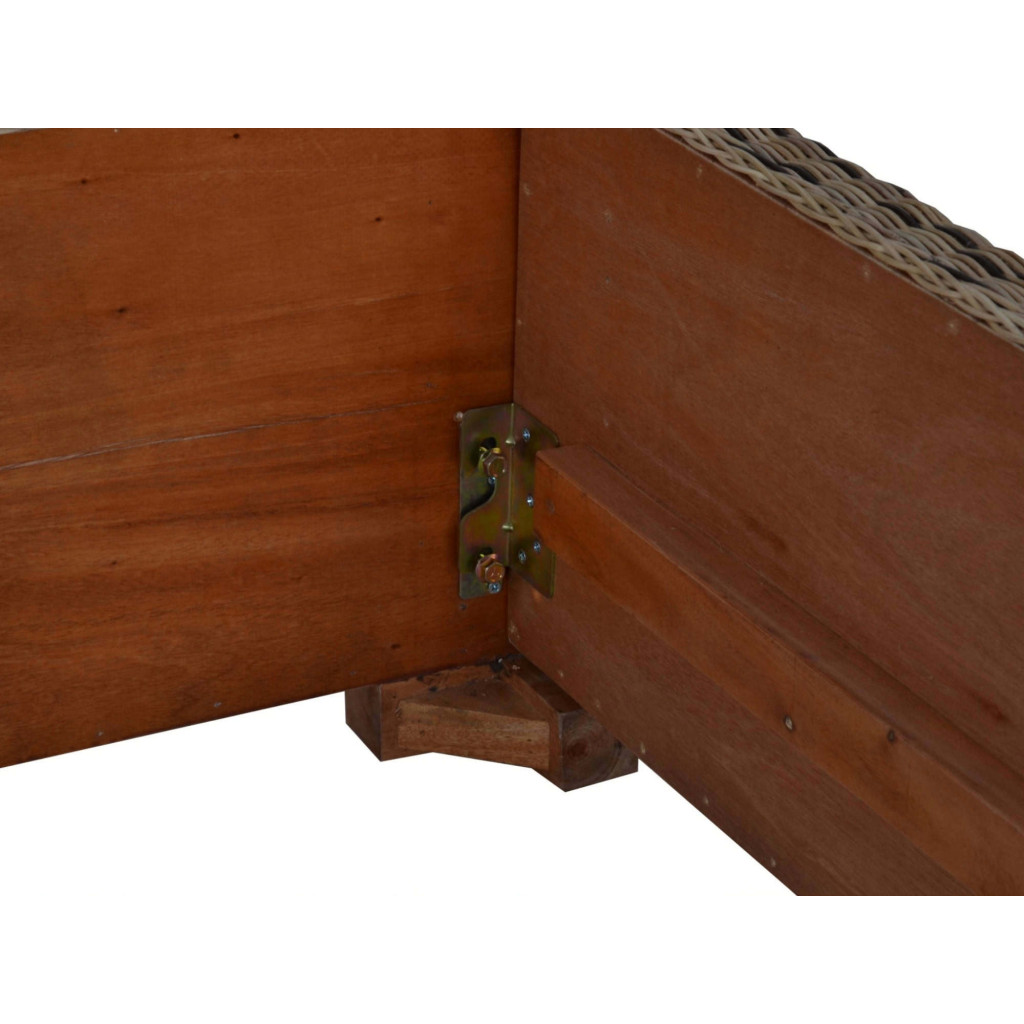 Bett Rattan Landhaus Massivholz Rattan Mahagoni Honig