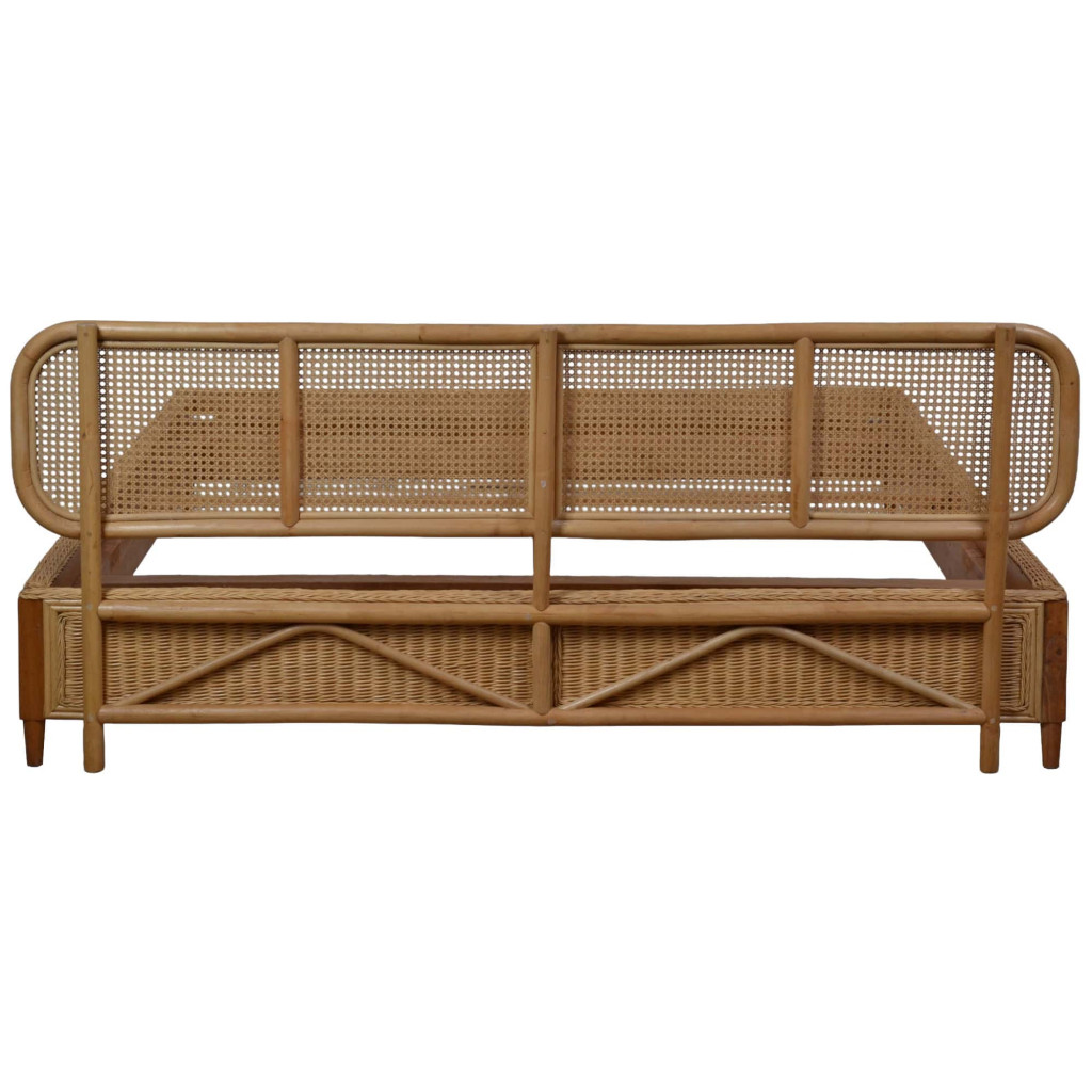 Bett Rattan Modern Rattan Rattan natur