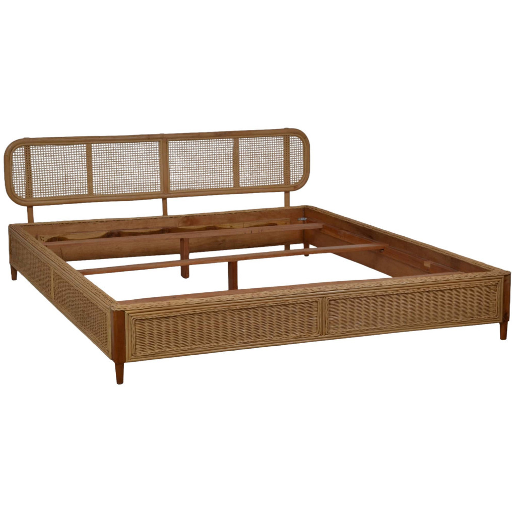 Bett Rattan Modern Rattan Rattan natur