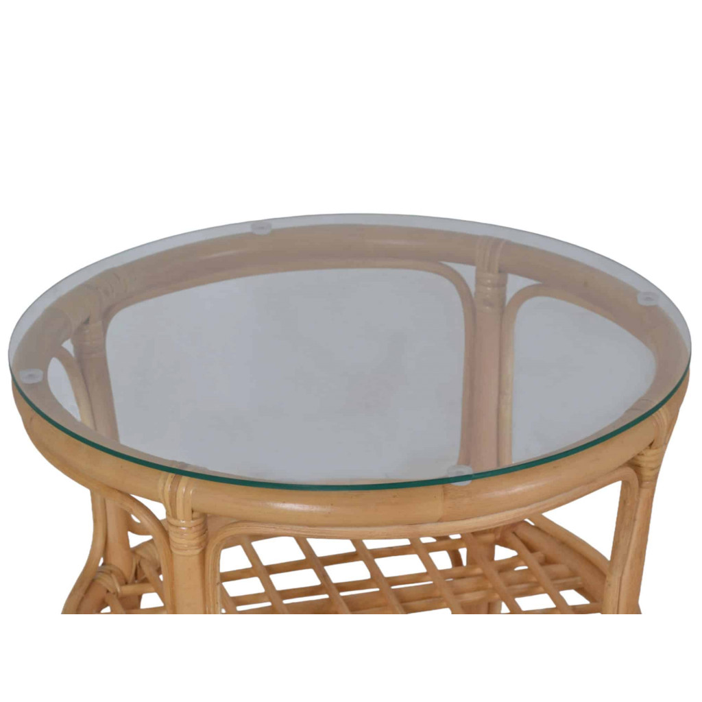 Couchtisch Rattan Landhaus Honig