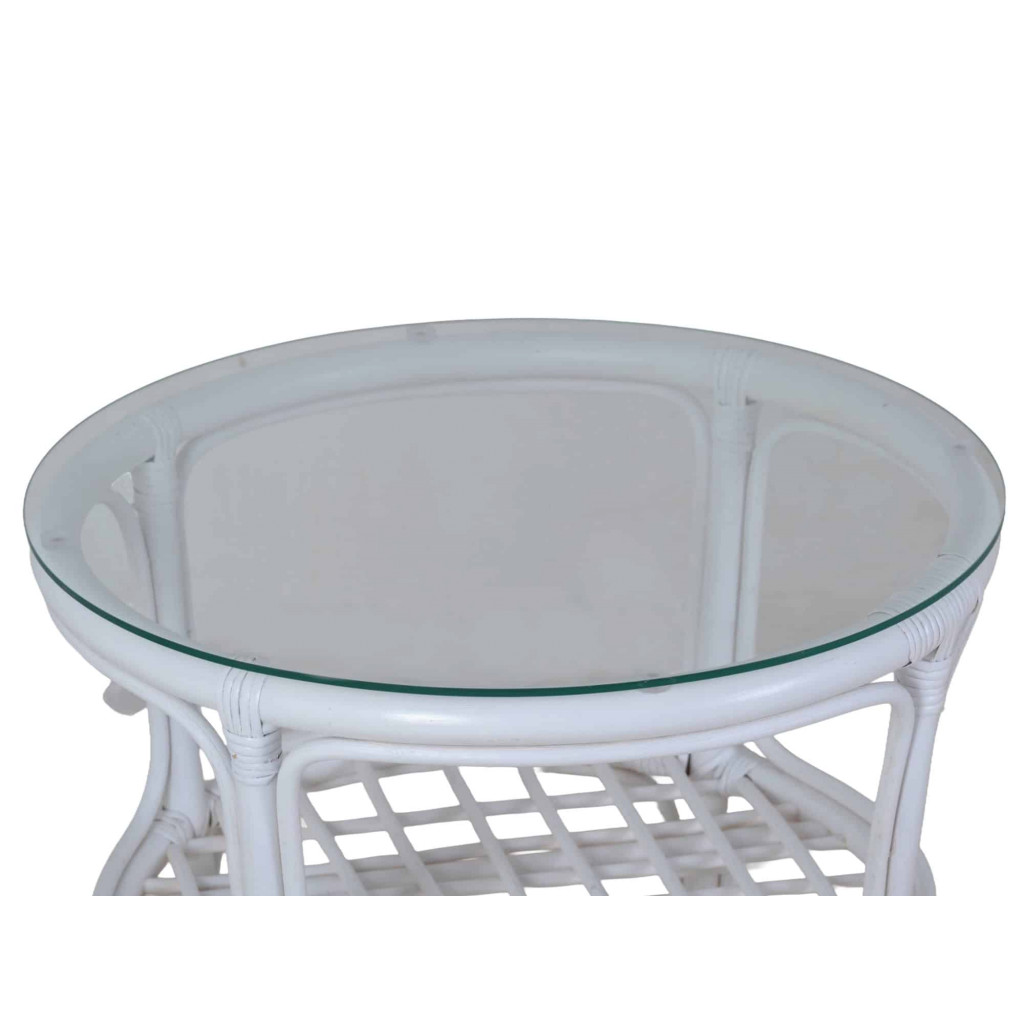 Couchtisch Rattan Landhaus Rattan Weiß