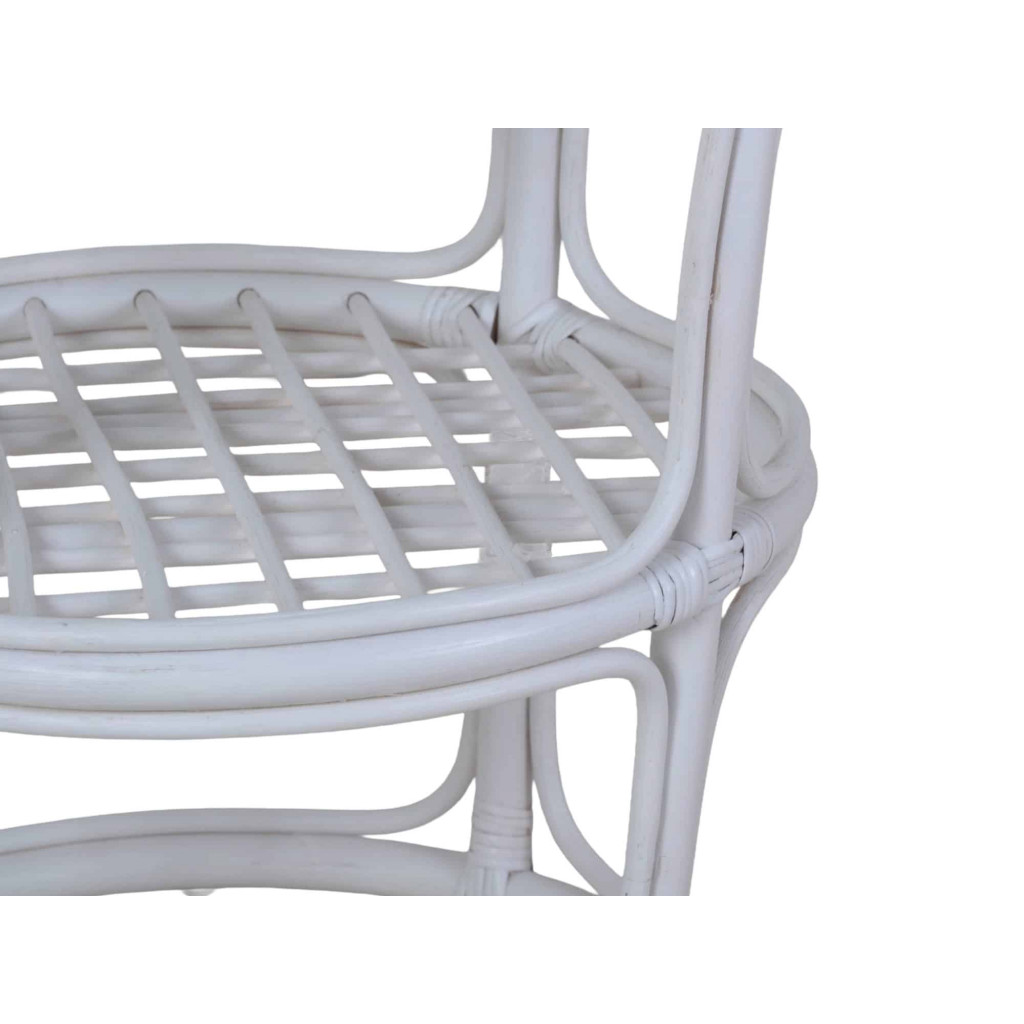Couchtisch Rattan Landhaus Weiß