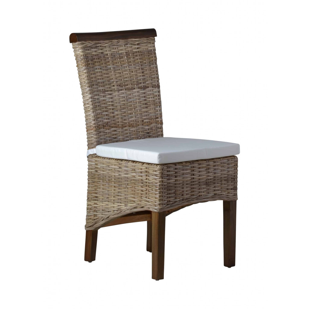 Esszimmerstuhl Rattan Landhaus Mango Grau