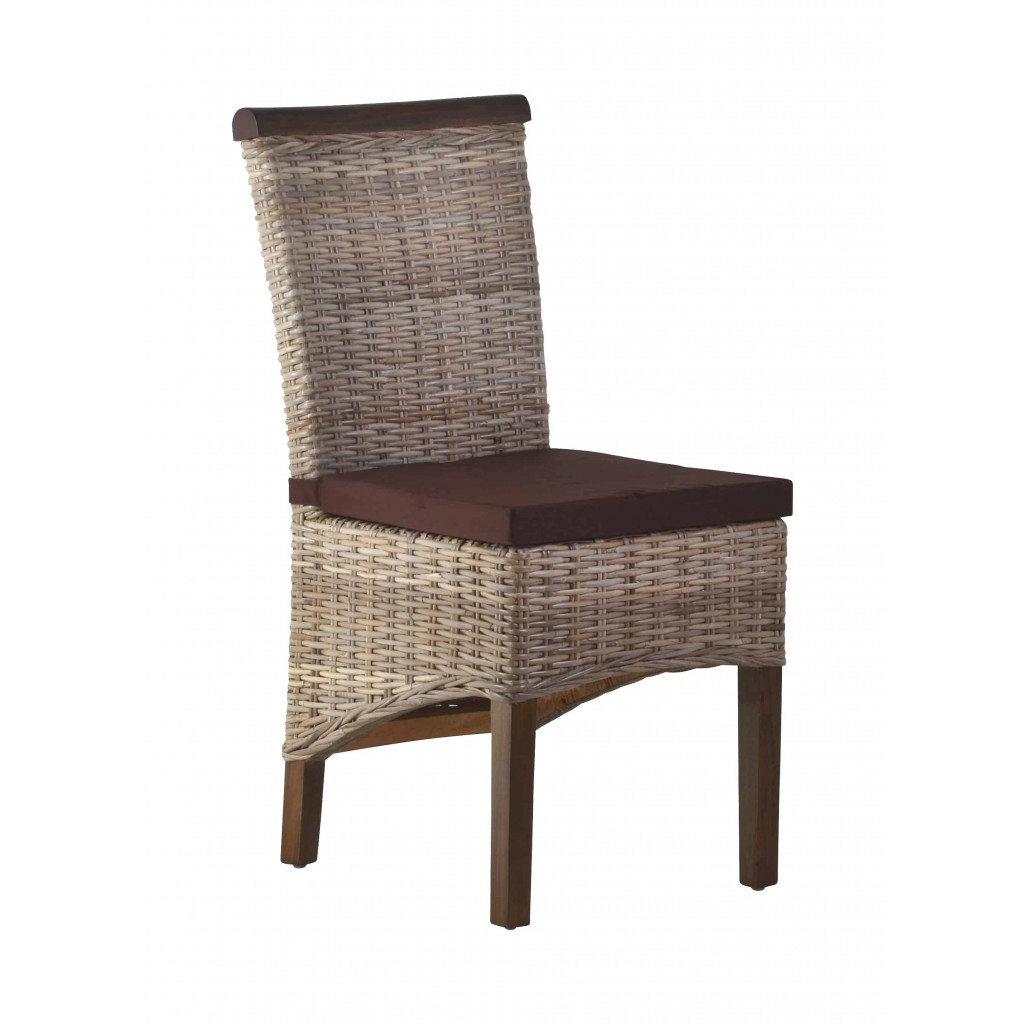 Esszimmerstuhl Rattan Landhaus Mango Grau