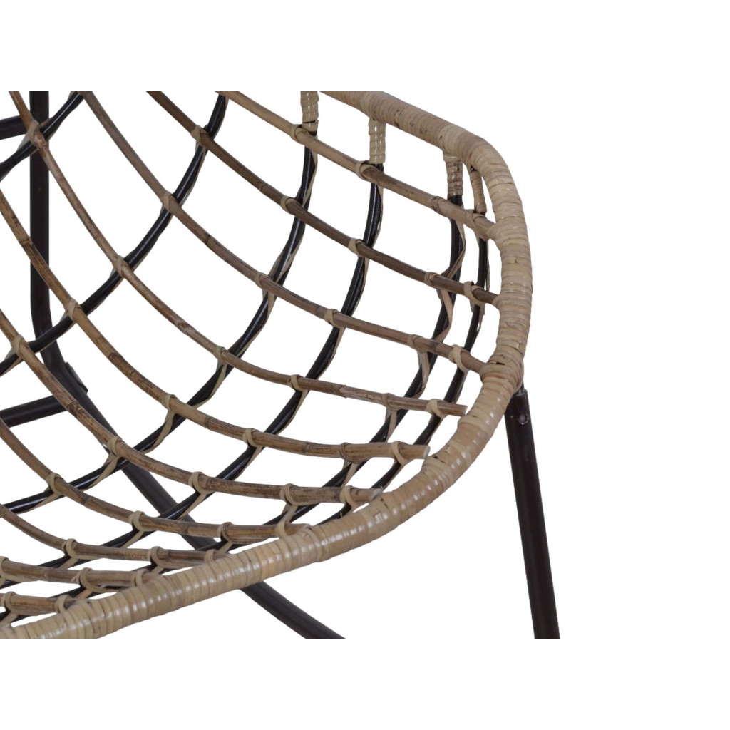 Sessel Rattan Landhaus Metall Rattan Braun