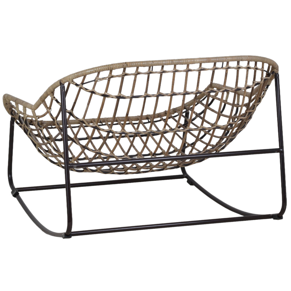 Sessel Rattan Landhaus Metall Rattan Braun