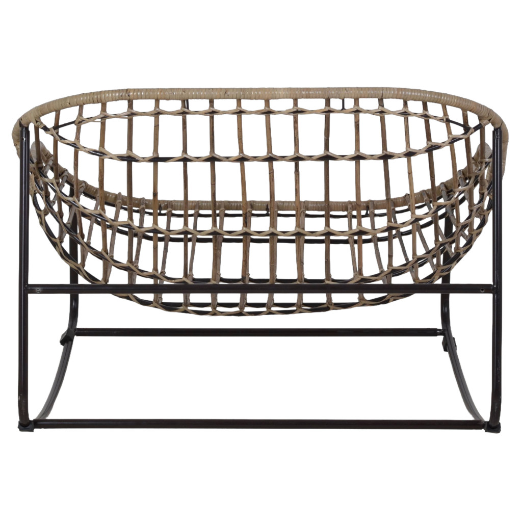 Sessel Rattan Landhaus Metall Rattan Braun