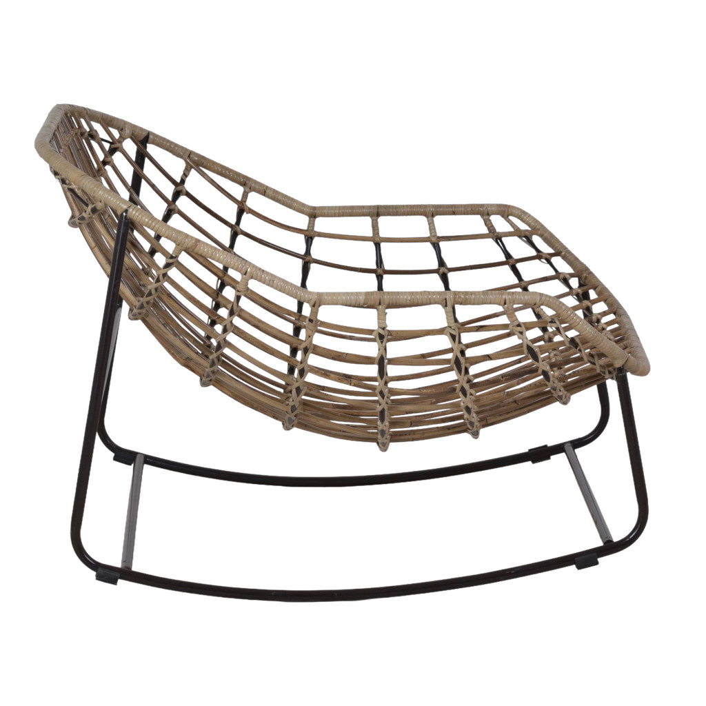 Sessel Rattan Landhaus Metall Rattan Braun