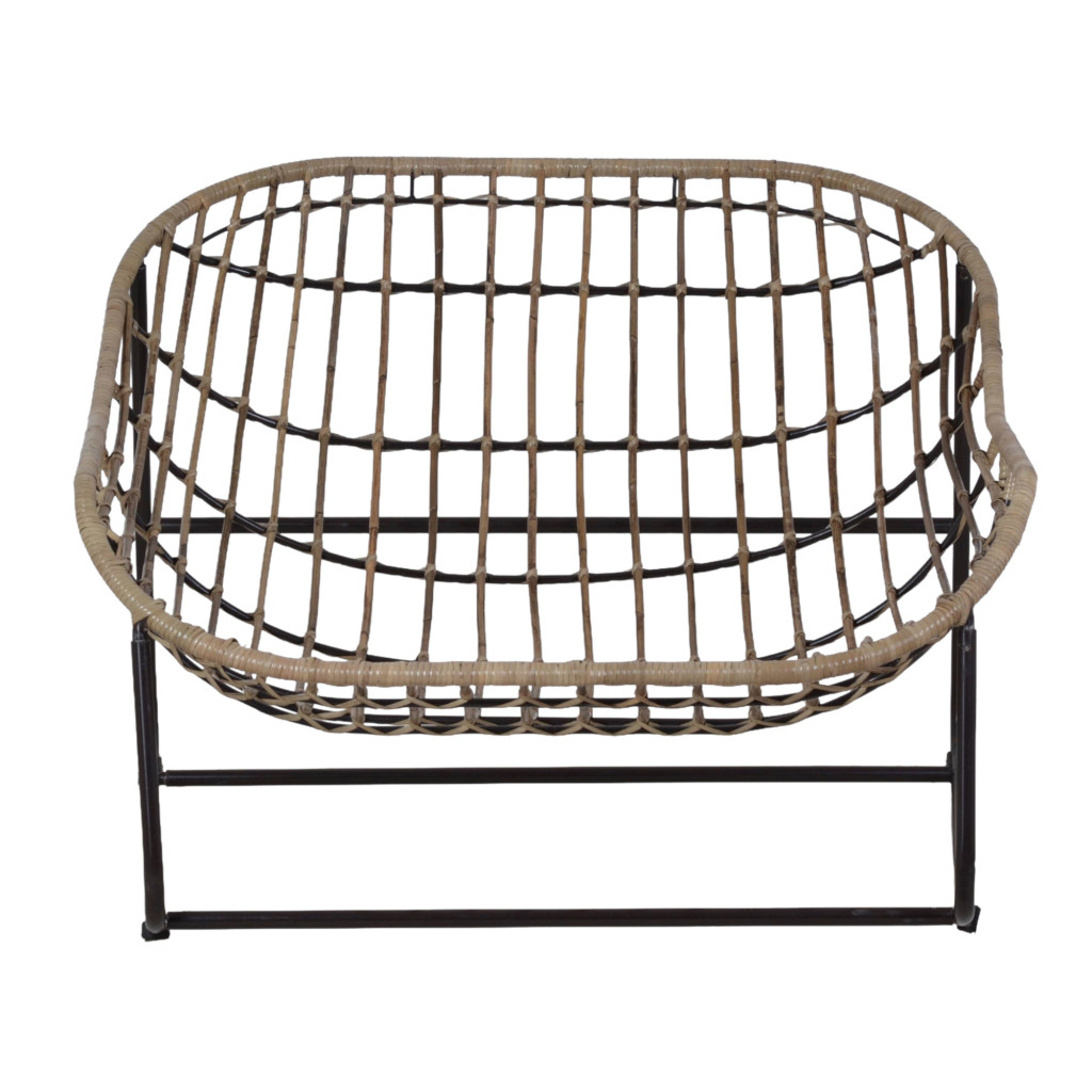Sessel Rattan Landhaus Metall Rattan Braun