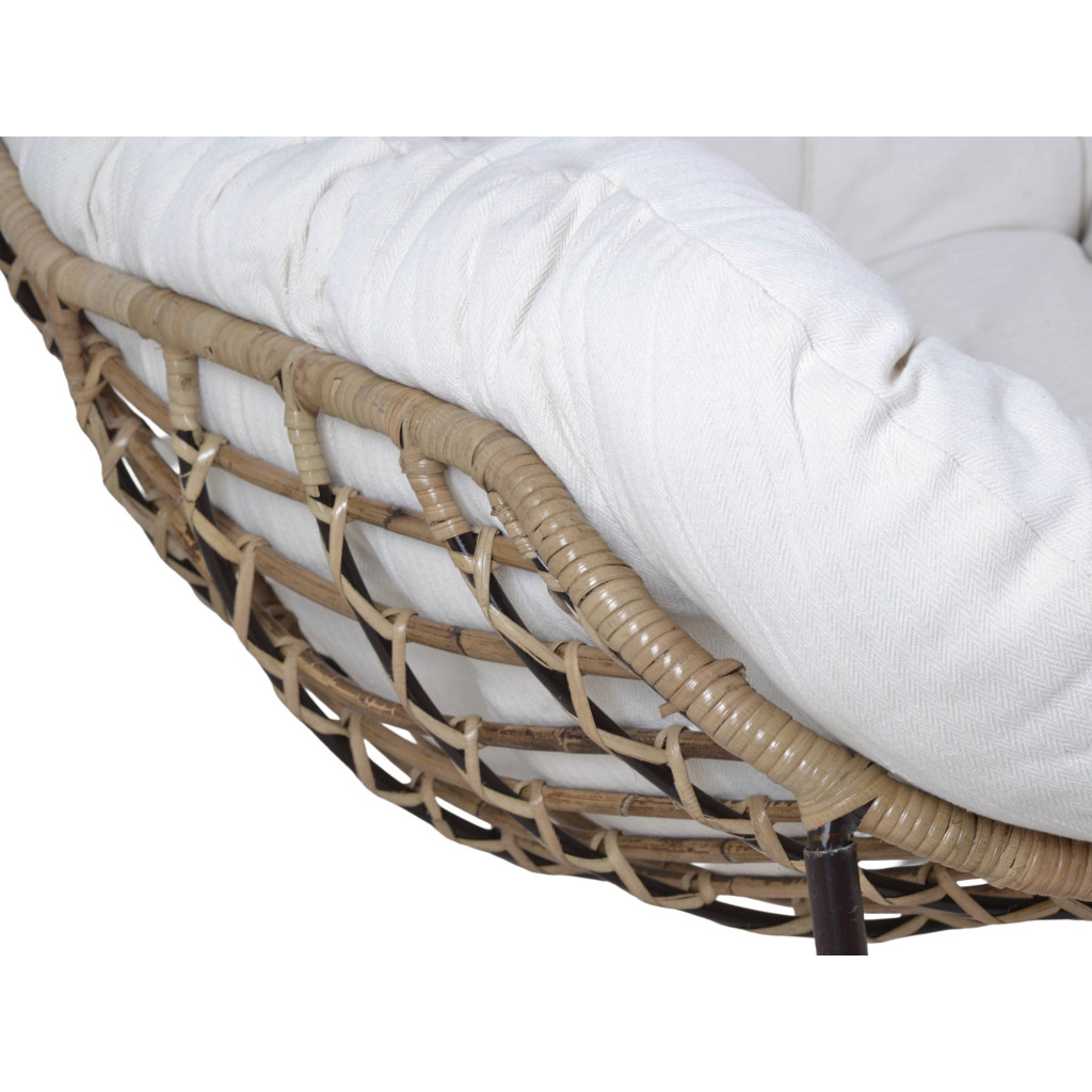 Sessel Rattan Landhaus Metall Rattan Braun