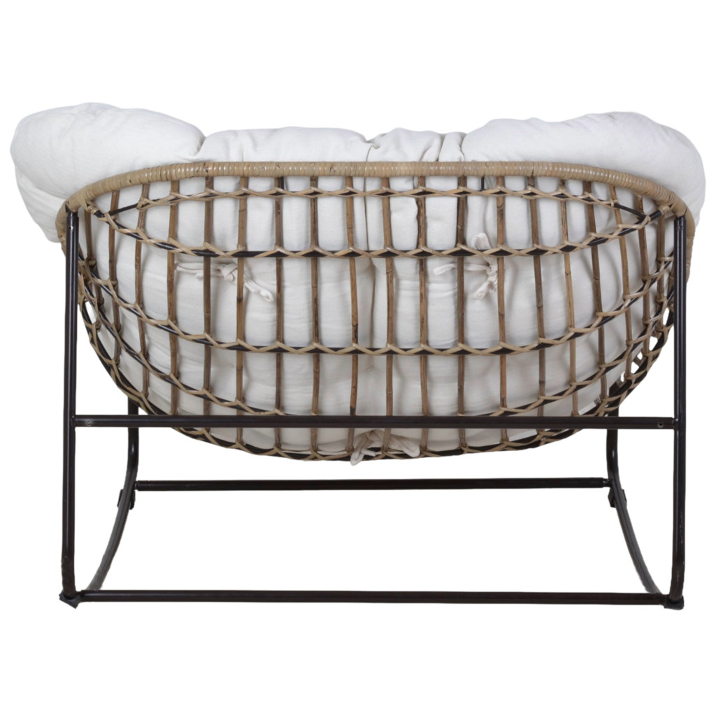 Sessel Rattan Landhaus Metall Rattan Braun