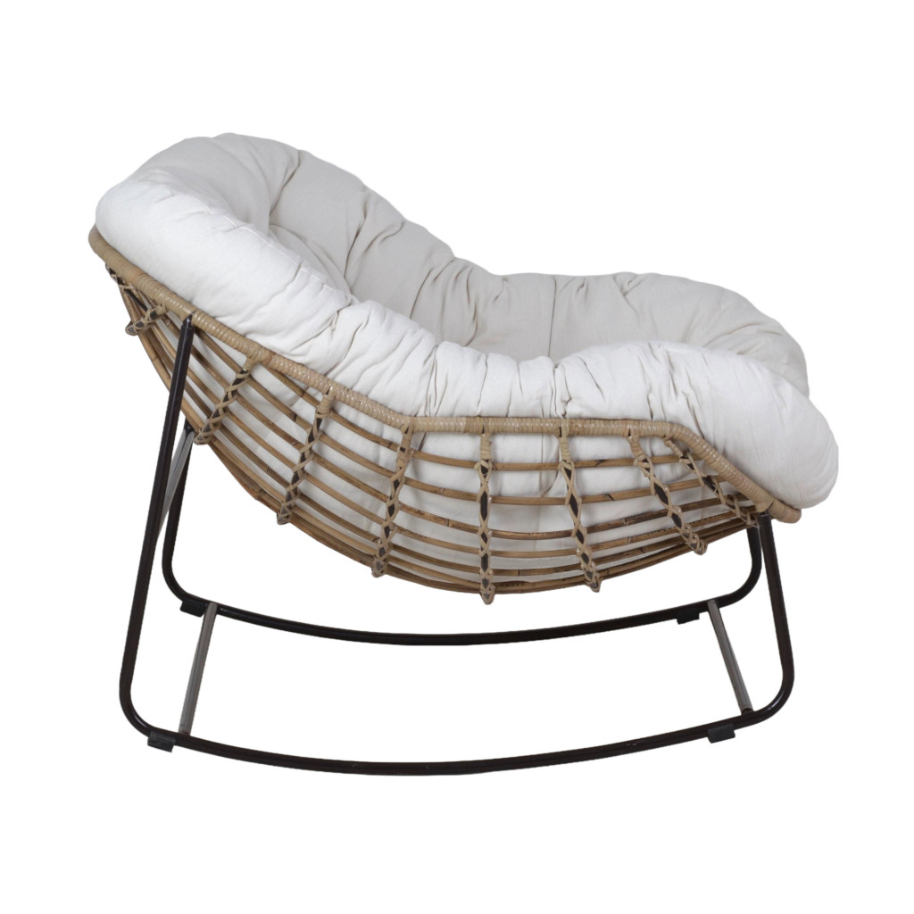 Sessel Rattan Landhaus Metall Rattan Braun