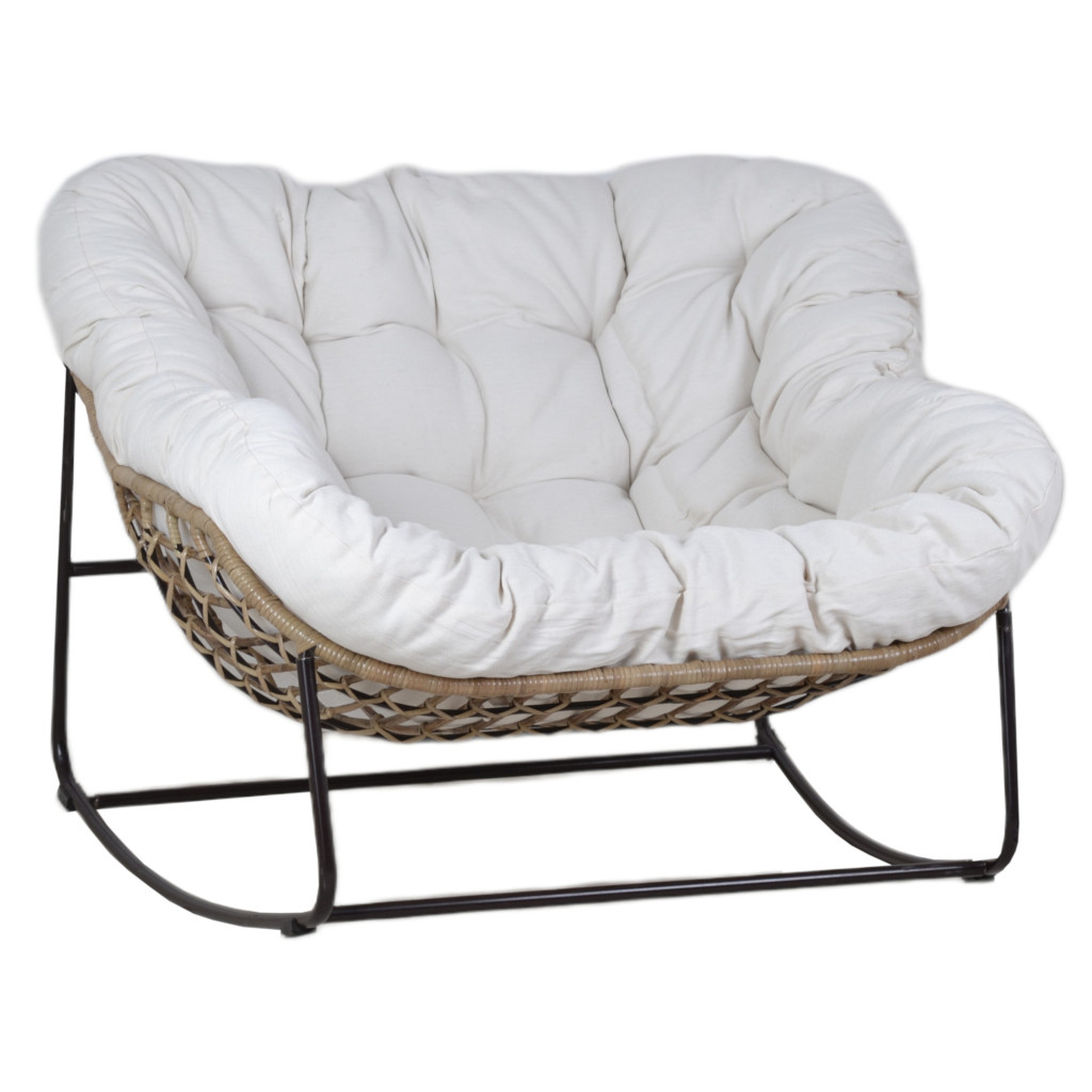 Sessel Rattan Landhaus Metall Rattan Braun
