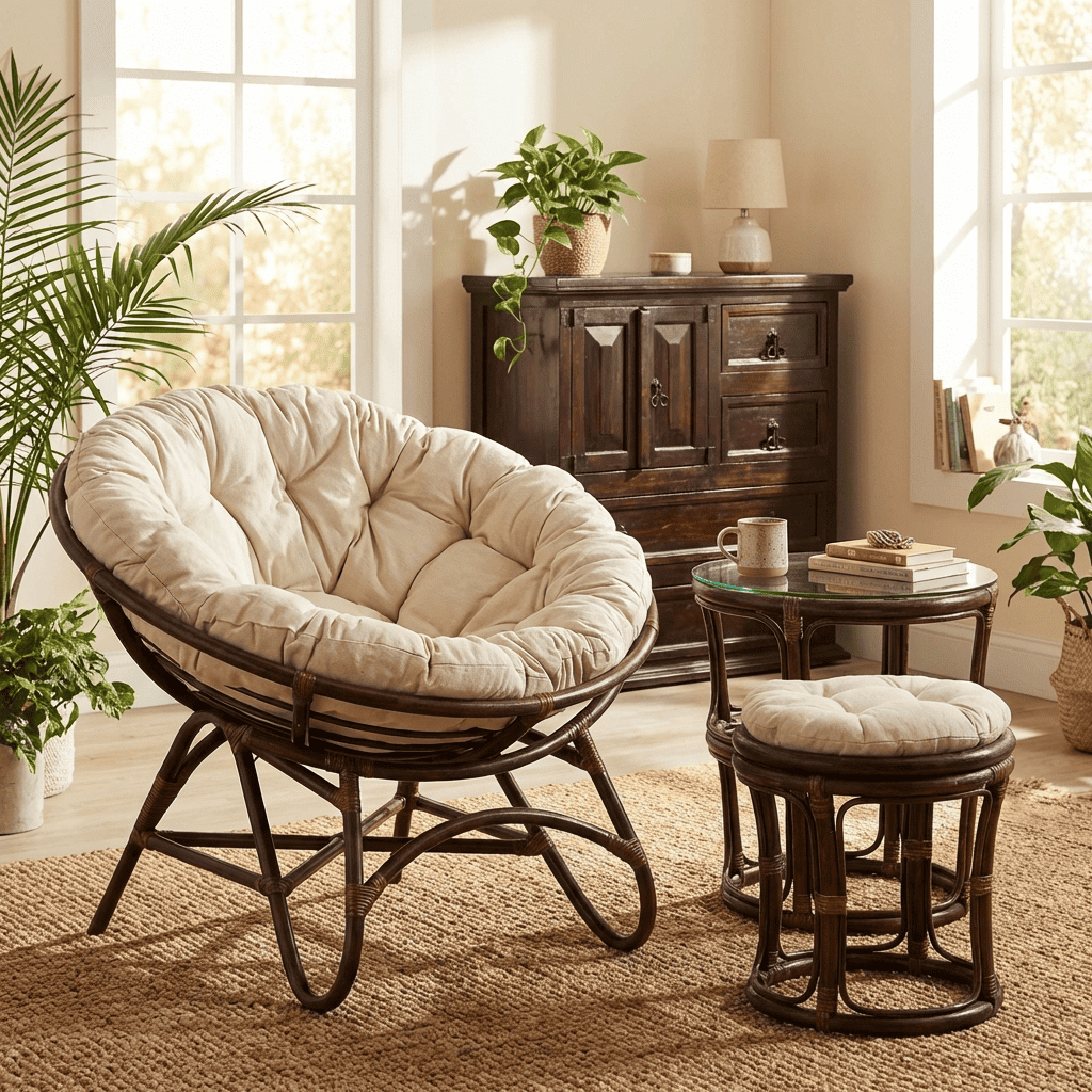 Sessel Rattan Landhaus Rattan Braun