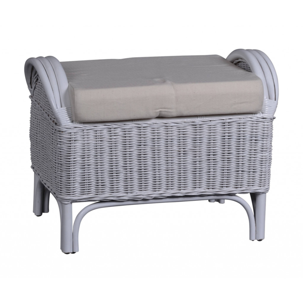 Sitzhocker  Landhaus Mango Weiß