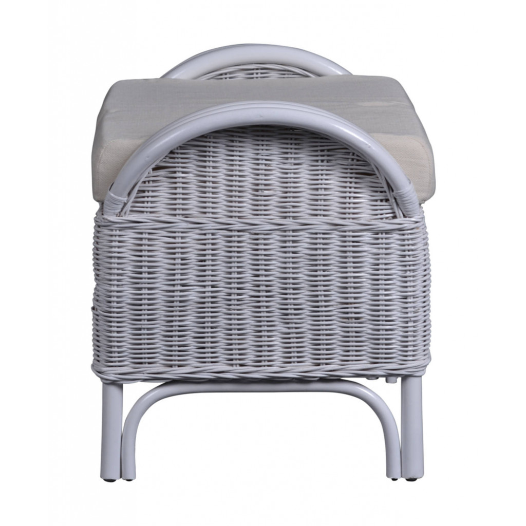 Sitzhocker  Landhaus Mango Weiß