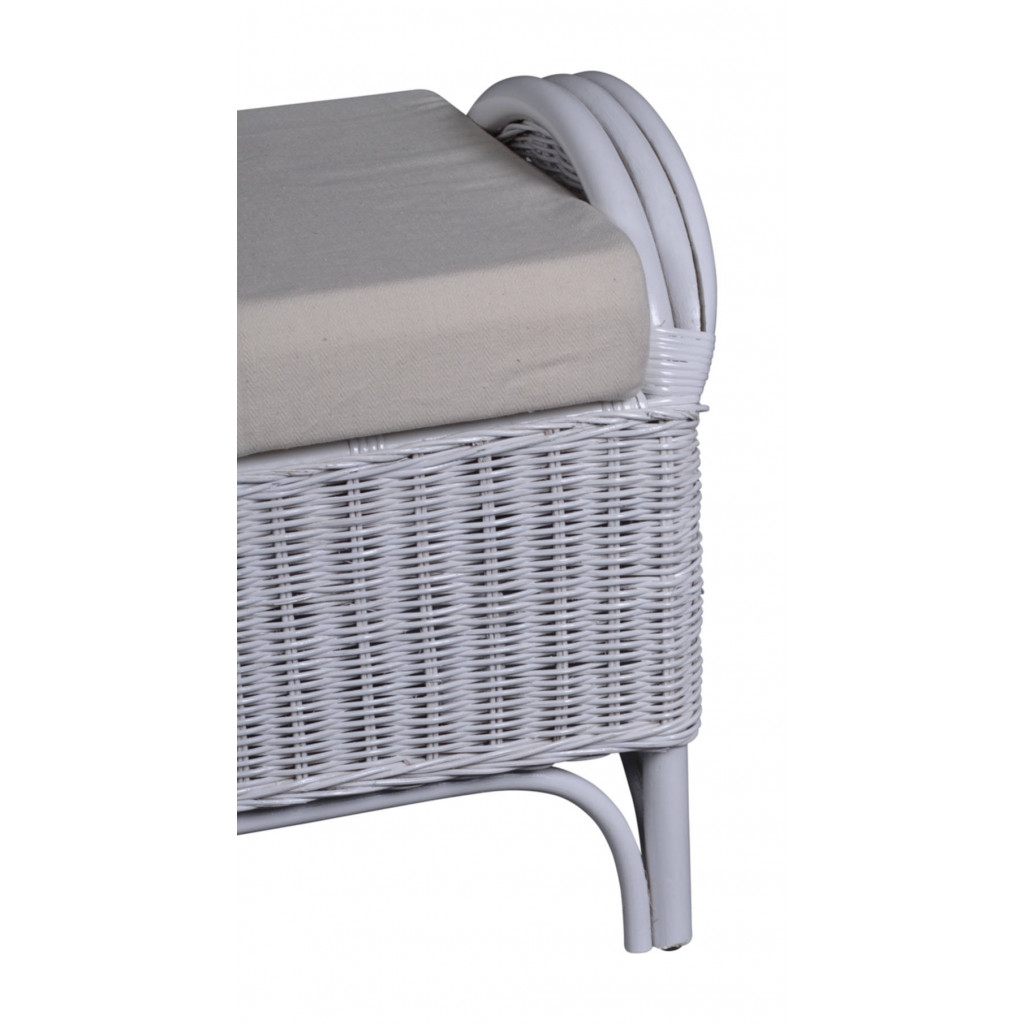 Sitzhocker  Landhaus Mango Weiß