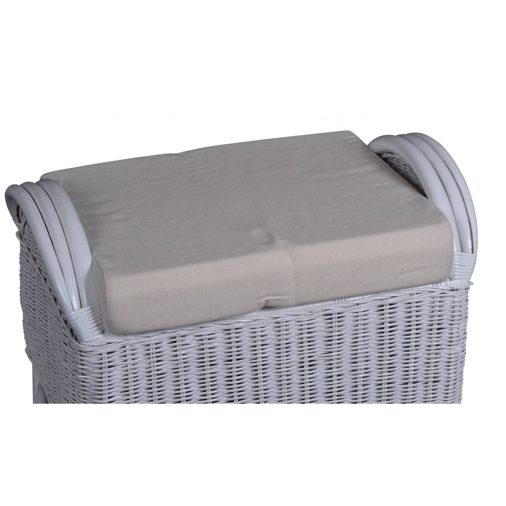 Sitzhocker  Landhaus Mango Weiß