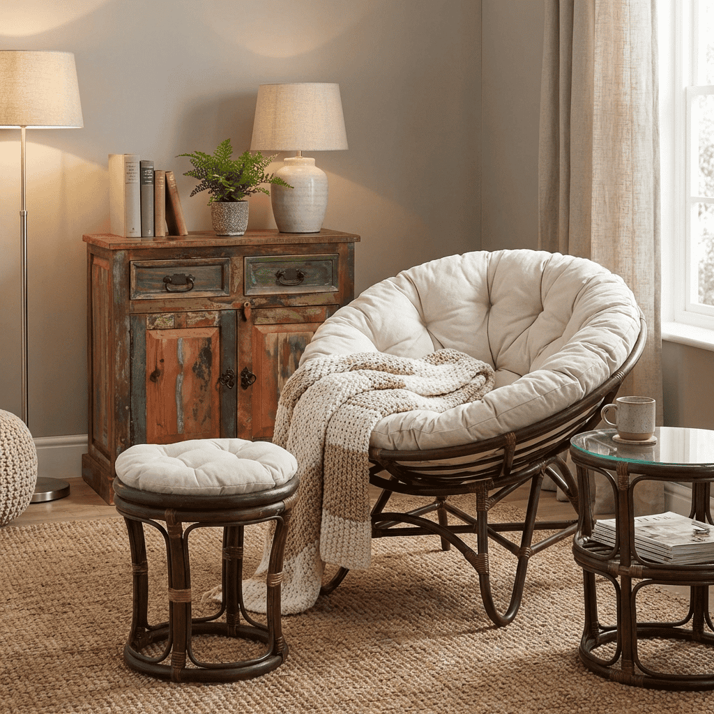 Sitzhocker Rattan Landhaus Rattan Braun