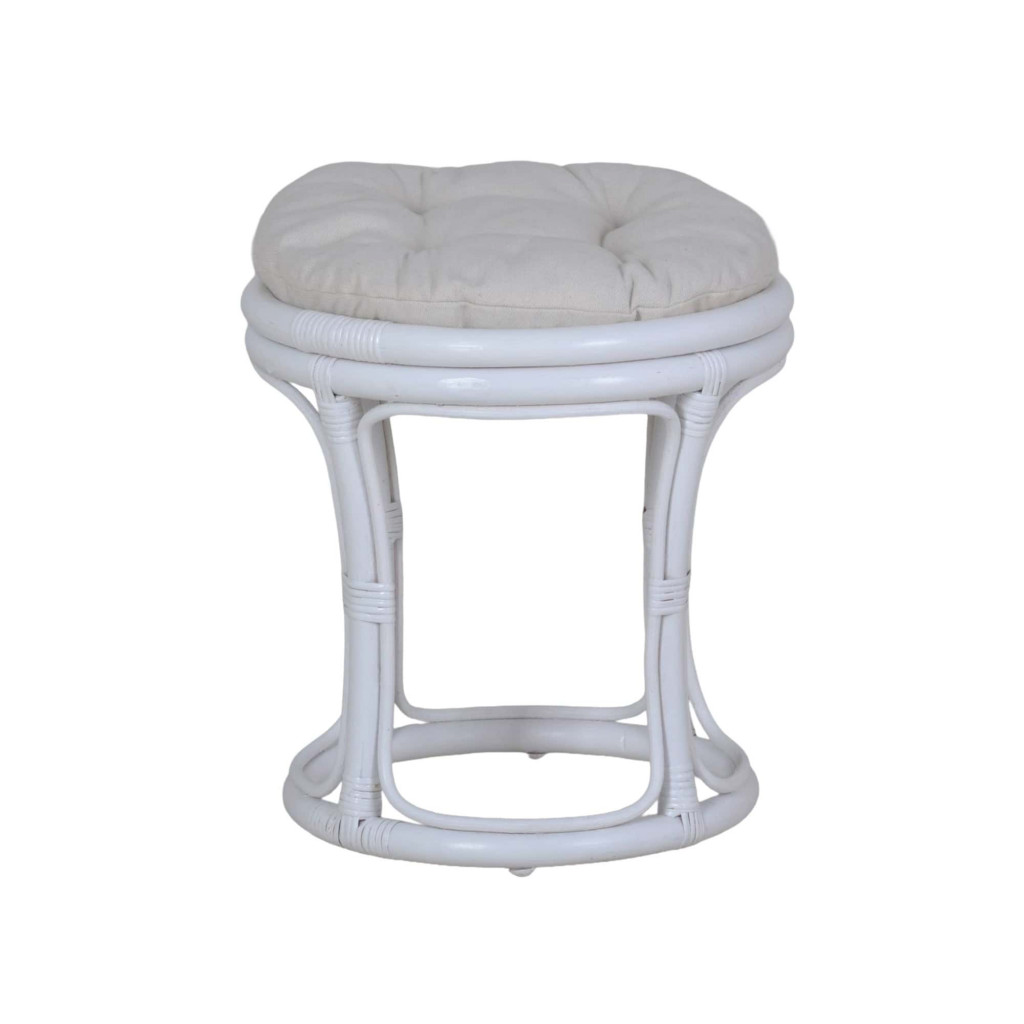 Sitzhocker Rattan Landhaus Rattan Weiß