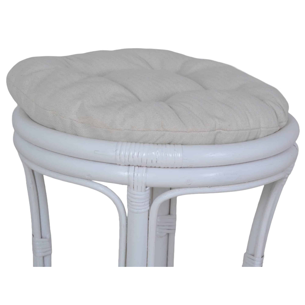 Sitzhocker Rattan Landhaus Rattan Weiß