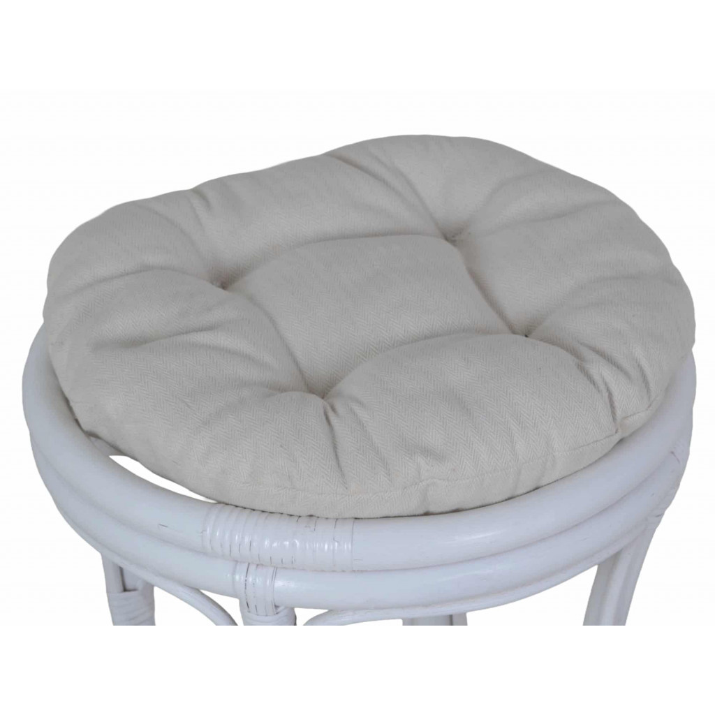 Sitzhocker Rattan Landhaus Rattan Weiß