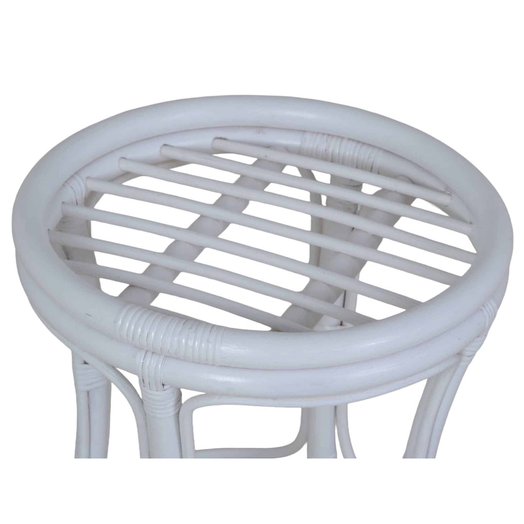 Sitzhocker Rattan Landhaus Rattan Weiß