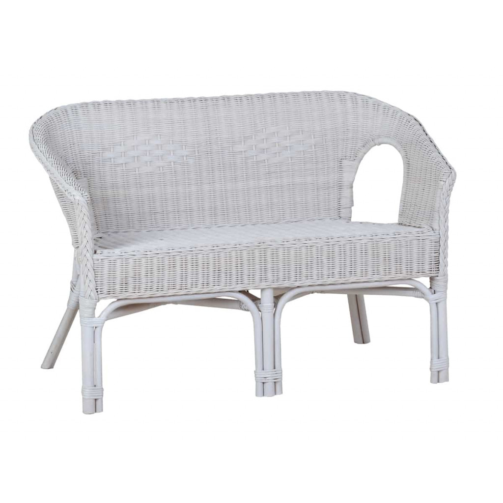 Sofa Rattan Modern Weiß