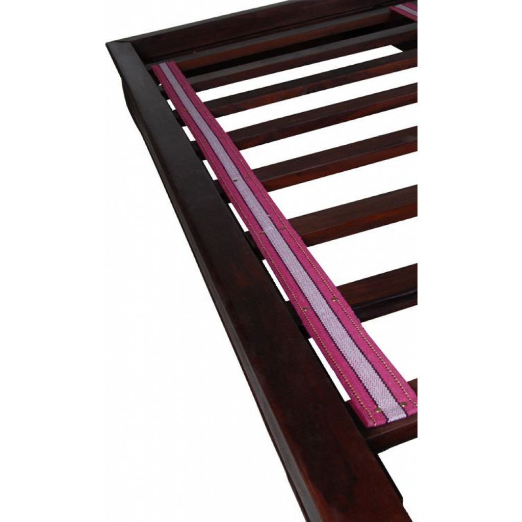 Bett  Kolonialstil Akazie Walnuss