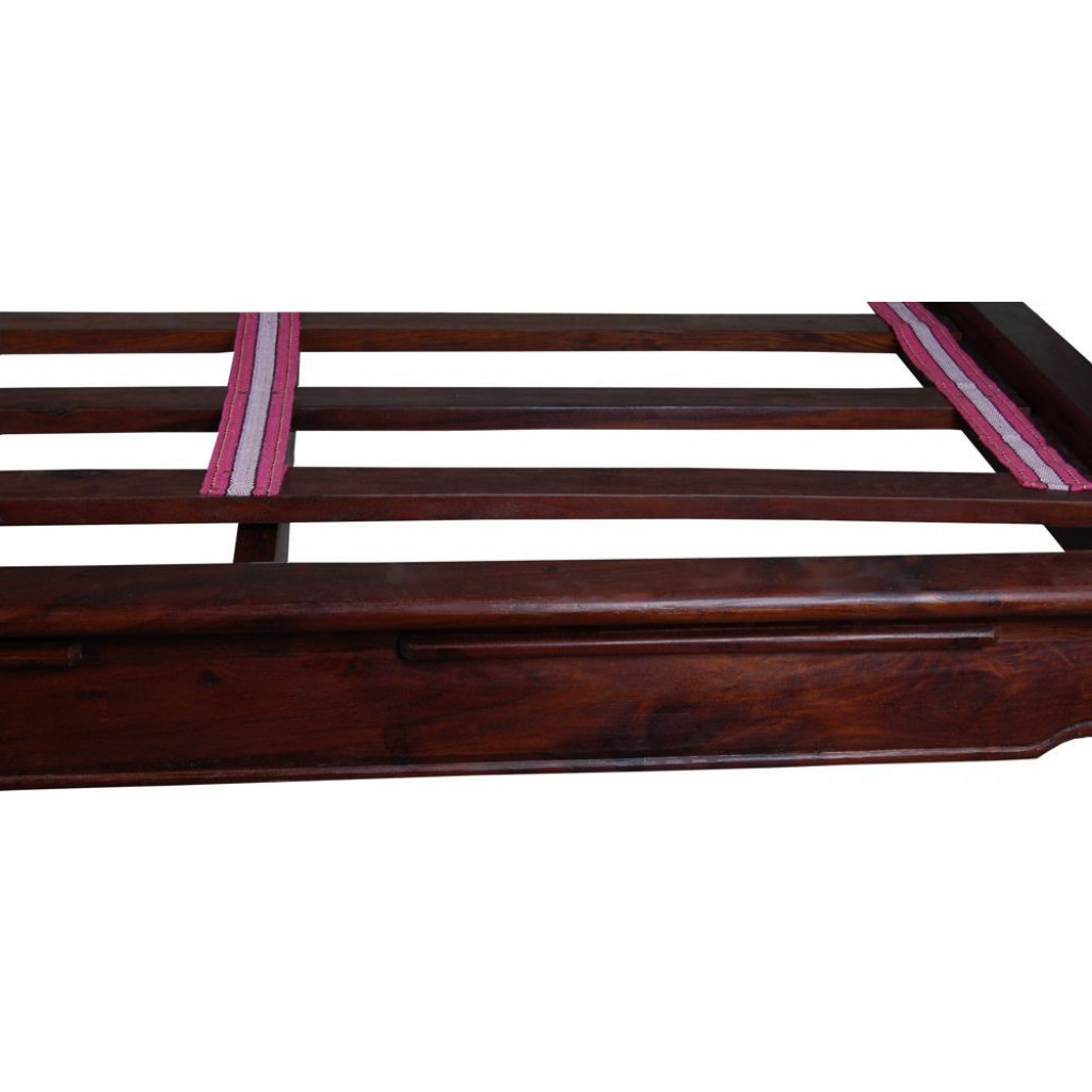 Bett  Kolonialstil Akazie Walnuss