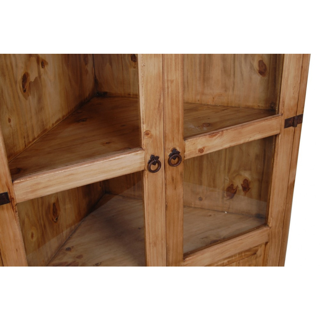 Eckvitrine Mexico Möbel Landhaus Pinie Honig