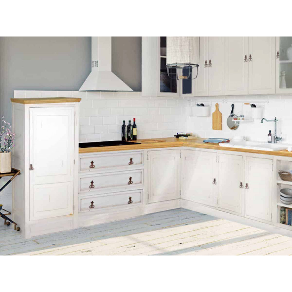 Küchenmodul Mexico Möbel Landhaus Pinie Weiß