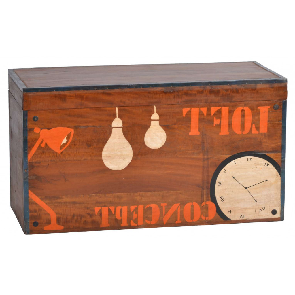 Kiste  Modern Recycletes Holz Haselnuss