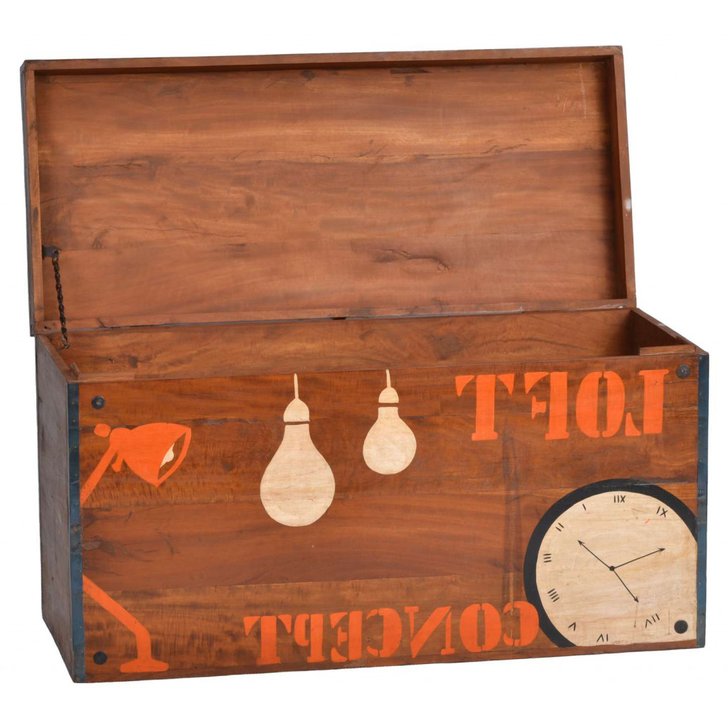 Kiste  Modern Recycletes Holz Haselnuss