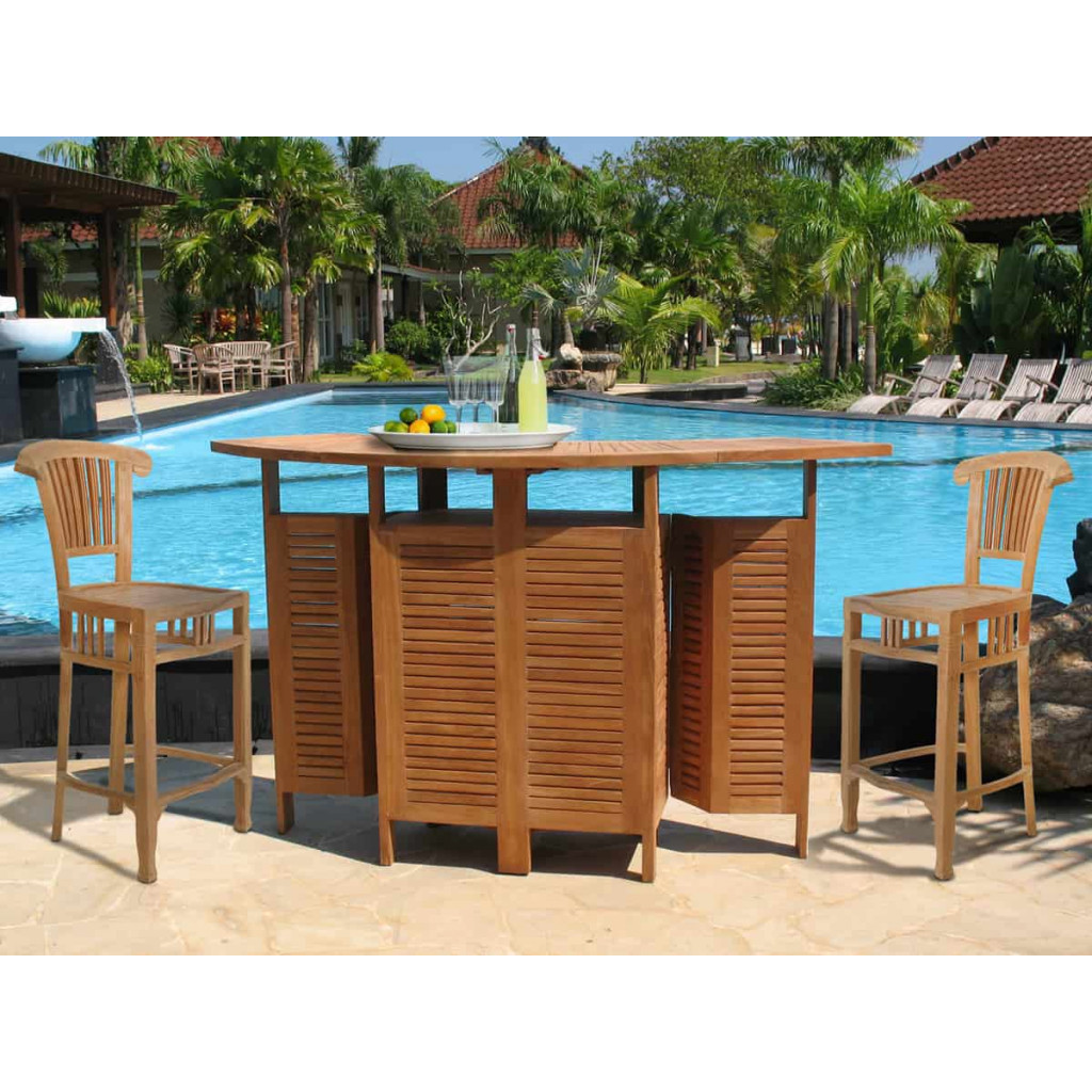 Bar  Gartenmöbel Outdoor Modern Teak Hellbraun