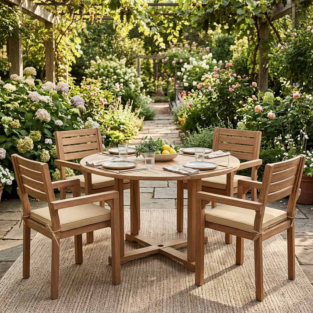 Gartenstuhl  Gartenmöbel Outdoor Modern Teak Honig
