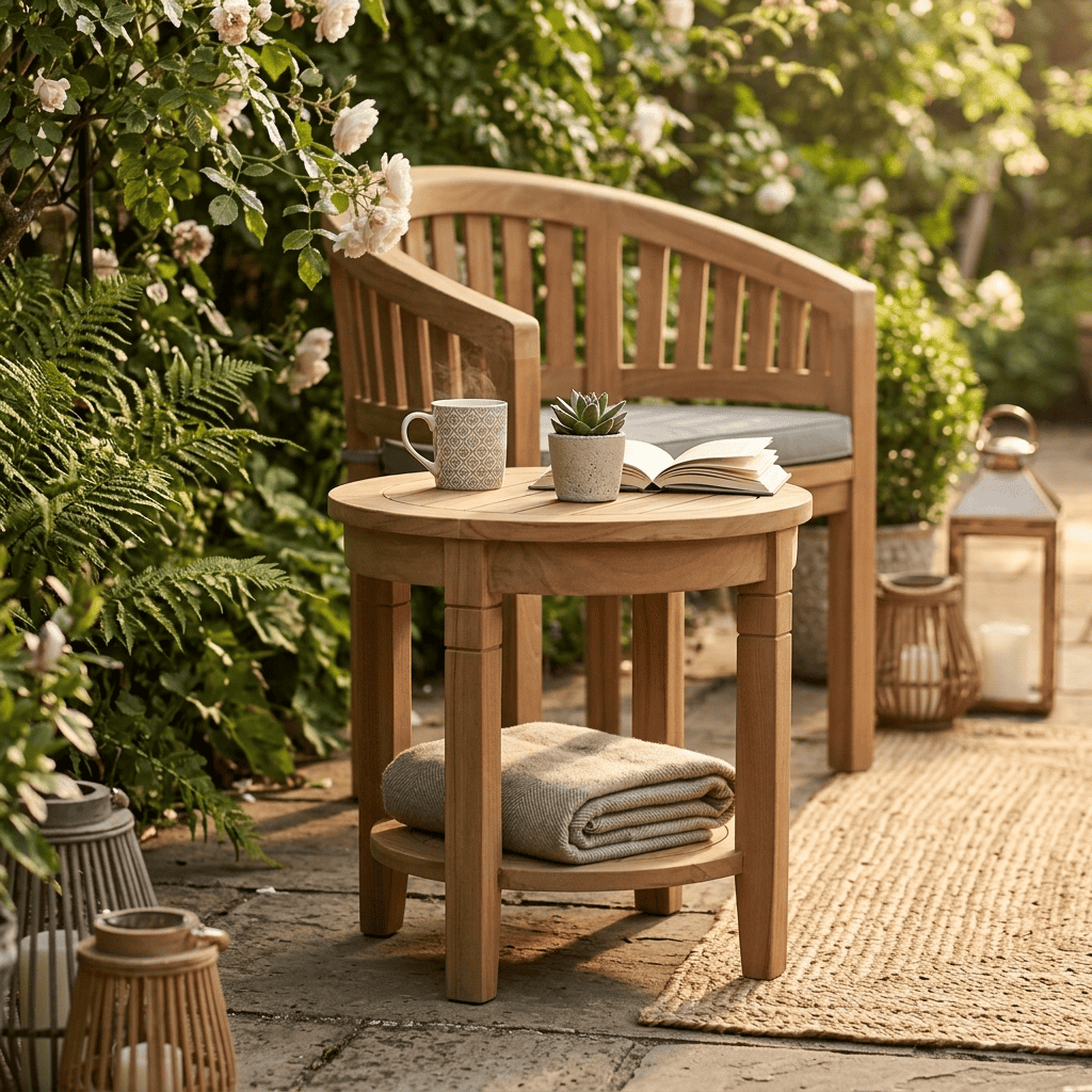 Gartentisch  Gartenmöbel Outdoor Modern Teak Honig