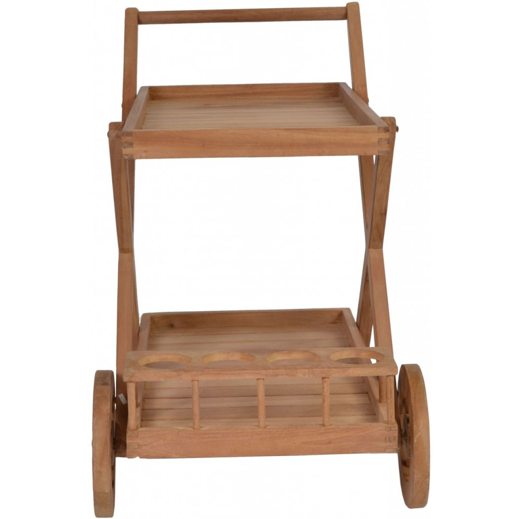 Servierwagen  Gartenmöbel Outdoor Modern Massivholz Teak Honig