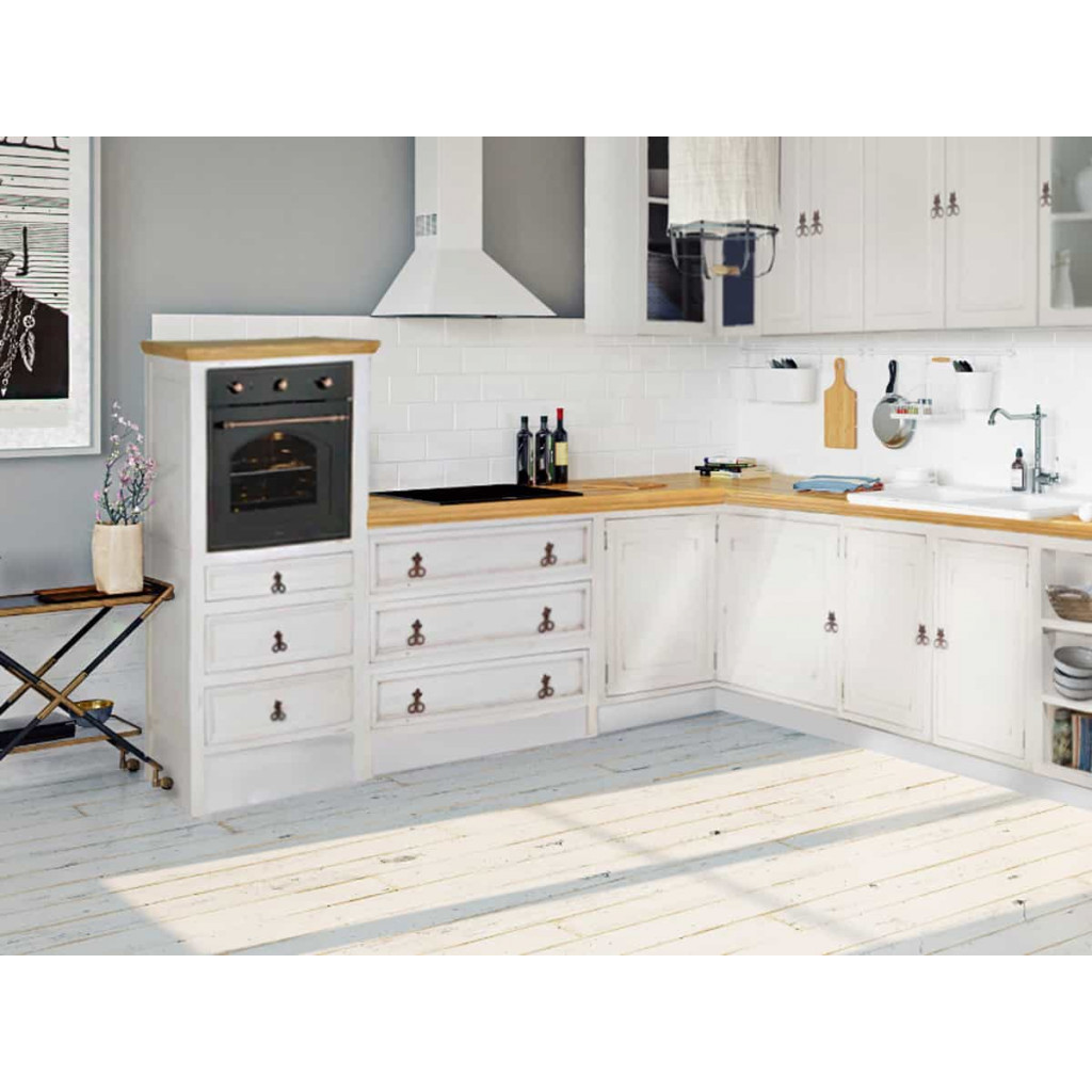 Küchenmodul Mexico Möbel Landhaus Pinie Weiß