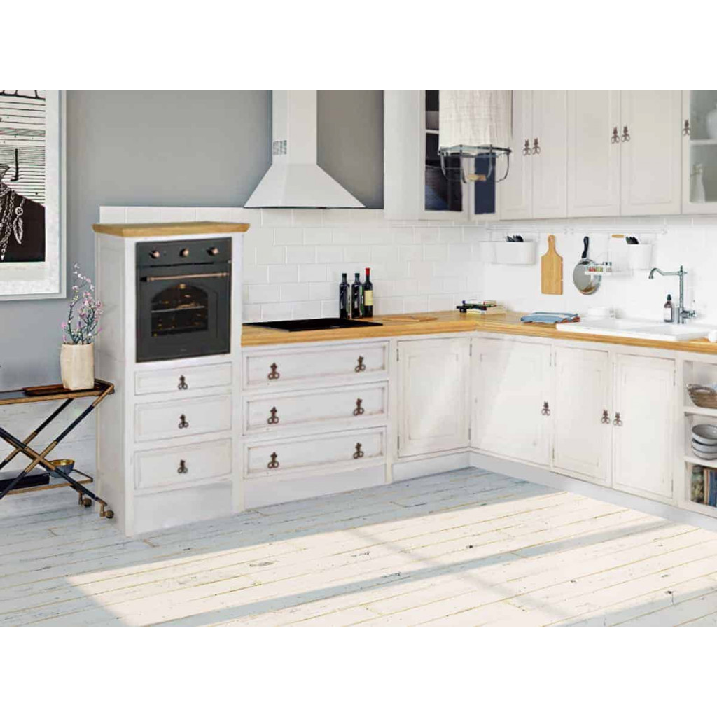 Küchenmodul Mexico Möbel Landhaus Pinie Weiß
