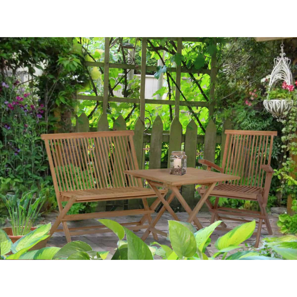 Gartenbank  Gartenmöbel Outdoor Modern Teak Honig